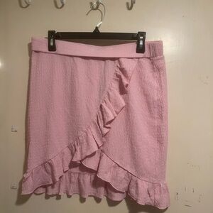 Pink ruffle skirt
